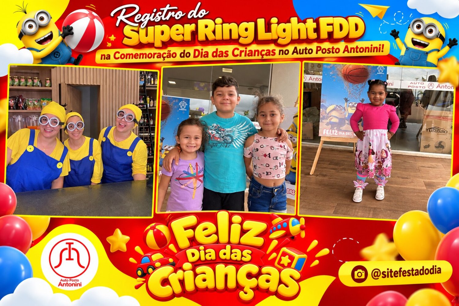 Registro do Super Ring Light Fdd na Comemoração do Dia das Crianças no Auto Posto Antonini